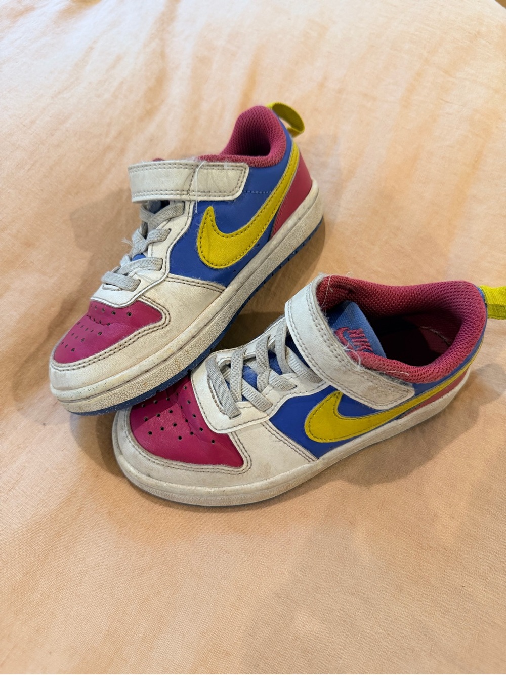 Nike Kids Low-Top Sneakers in Pink, Blue & Yellow
